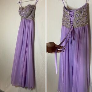 SLEEVELESS LILIAC PROM DRESS